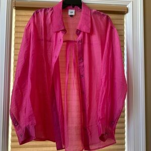 CAbi Men's Vibrant Pink Sheer Jacket